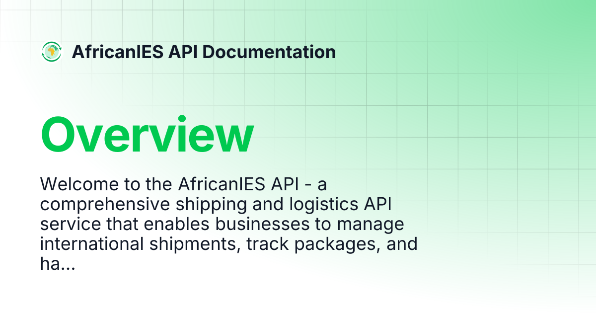Overview | AfricanIES API Documentation